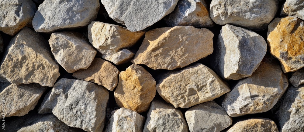 Aufkleber Textured stone wall pattern for architectural design and background use showcasing natural rock formations and colors.