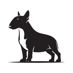 Clean and sharp Bull Terrier silhouette emphasizing facial features - Bull Terrier illustration - minimal Bull Terrier vector - dog silhouette

