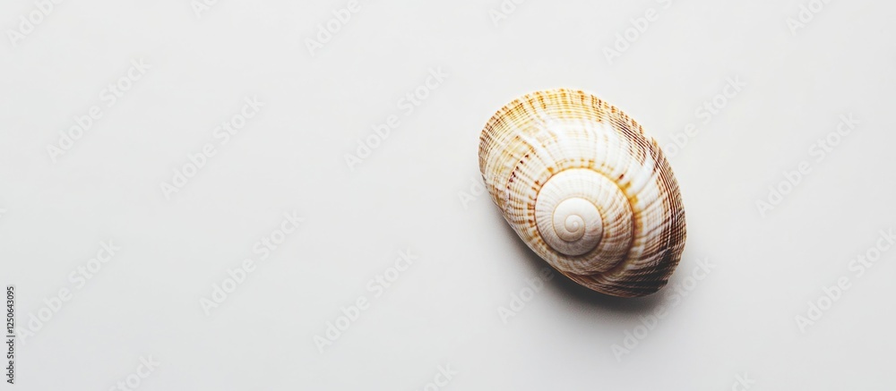 Poster elegant spiral sea shell isolated on a clean white background showcasing natural textures and intric