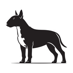 Strong and poised Bull Terrier silhouette for branding use - Bull Terrier illustration - minimal Bull Terrier vector - dog silhouette
