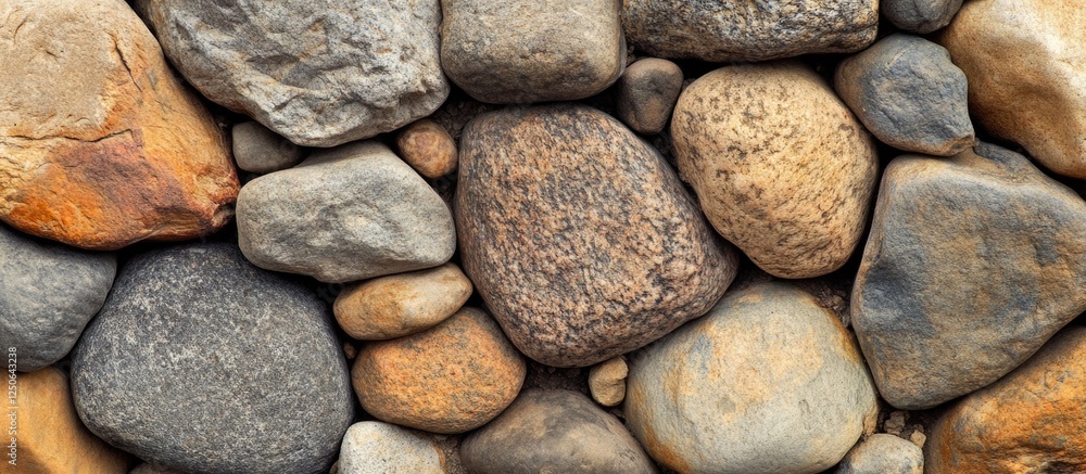 Aufkleber Natural textured stone pattern with various shapes and colors ideal for backgrounds or design projects.