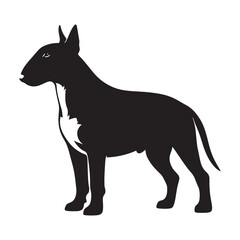 Bull Terrier silhouette presenting a confident and sturdy form - Bull Terrier illustration - minimal Bull Terrier vector - dog silhouette
