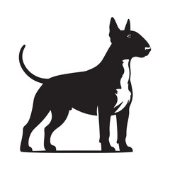 Refined Bull Terrier silhouette designed for contemporary artwork - Bull Terrier illustration - minimal Bull Terrier vector - dog silhouette
