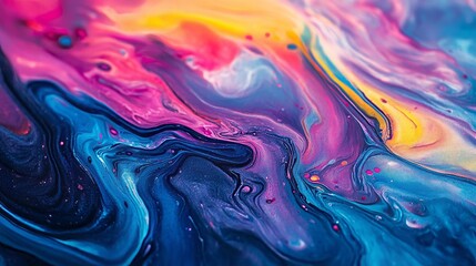 A colorful abstract oil painting on canvas offers a creative, artistic look