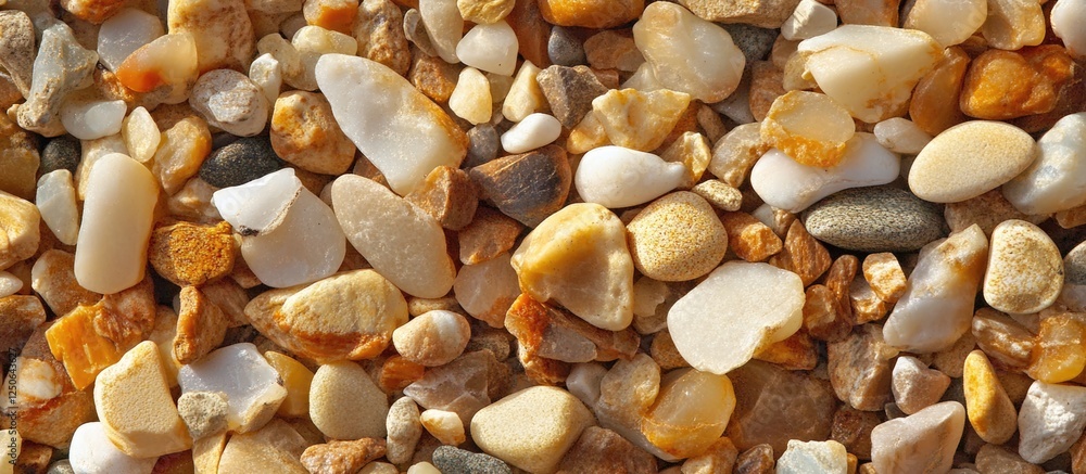 Aufkleber Multicolored sandy texture featuring a mixture of small pebbles and stones creating a natural, organic background suitable for various uses.