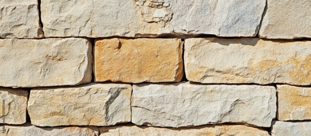 Poster textured sandstone wall surface with varying hues showcasing natural beauty and architectural elemen