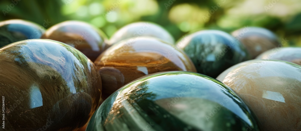 Poster river stones texture with smooth glossy surfaces showcasing vibrant colors and natural patterns in a