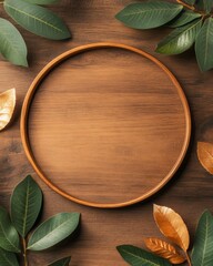 Rustic Holiday Wreath Guide Artisanal Pine and Gold Leaves on Wooden Canvas for Seasonal Decor - Crafting Tradition Meets Modern Home Aesthetics for Festive Branding