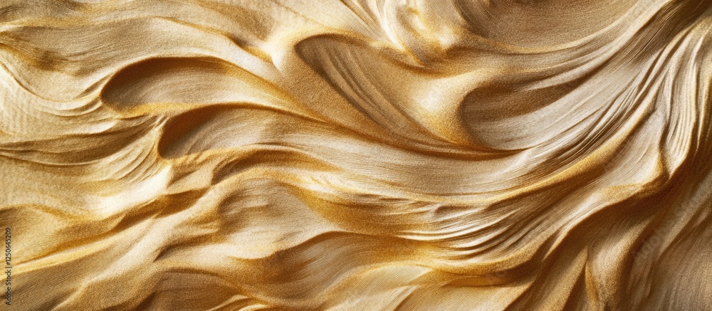 Poster Golden sandy wave texture for seamless background use in wallpapers and design projects. Ideal for nature and beach-themed visuals.