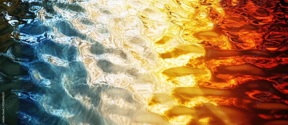 Poster Daylight reflection creating vibrant abstract patterns on water surface in an outdoor swimming pool showcasing minimalist aesthetic.