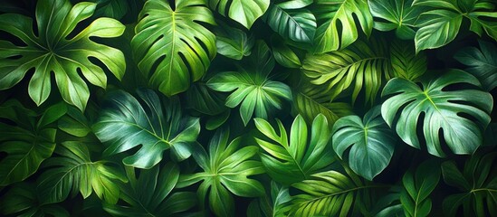 Lush Green Leafy Texture for Background Design or Interior Decor