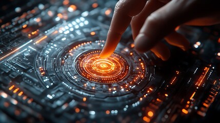 Virtual assistant concept with futuristic AI hologram and smart device interface