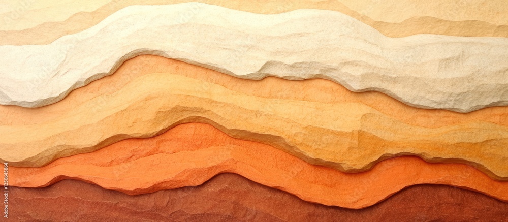 Poster Colorful sandstone layers creating a natural textured background for design and artistic concepts in earth tones and warm hues.