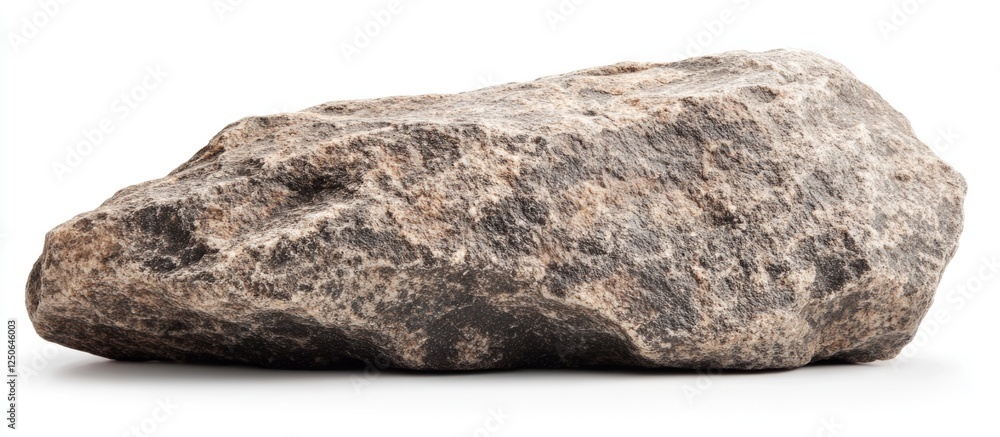 Poster granite rock isolated on white background with clipping path for geology, nature, and design applica