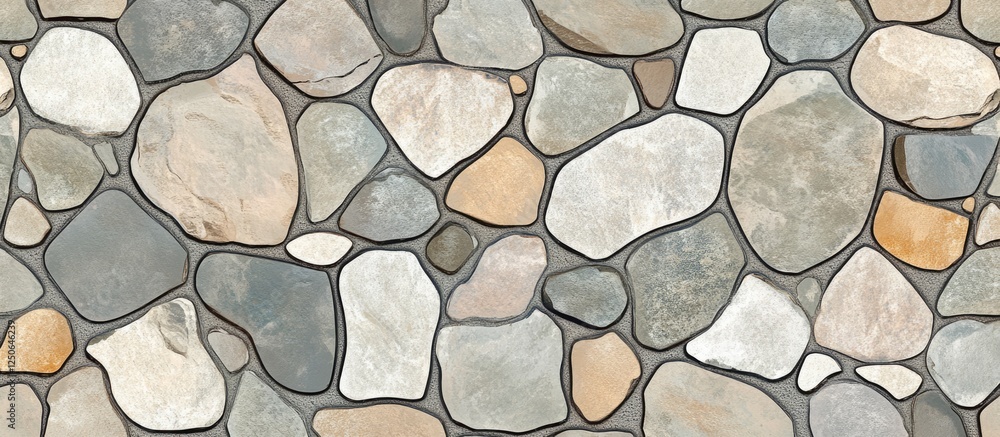 Poster cobblestone road seamless pattern for decorative tile design and flooring vector illustration