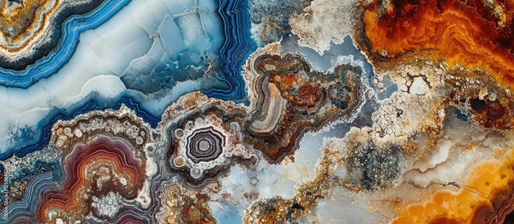 Poster colorful abstract mineral surface showcasing intricate patterns and textures of natural geological f