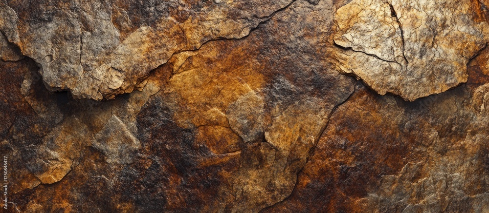 Poster Abstract textured surface of layered rock with earthy tones suitable for backgrounds or artistic compositions.