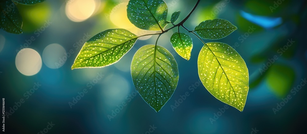 Aufkleber sunlit green tree leaves with intricate details creating a serene and soothing abstract background i