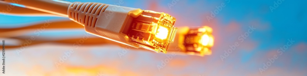 Aufkleber vibrant fiber optic network aesthetic in data centers illuminated cable texture and server infrastru