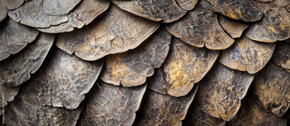 Aufkleber Textured close-up of old tree bark showcasing natural patterns and color variations for background use in design and art projects.