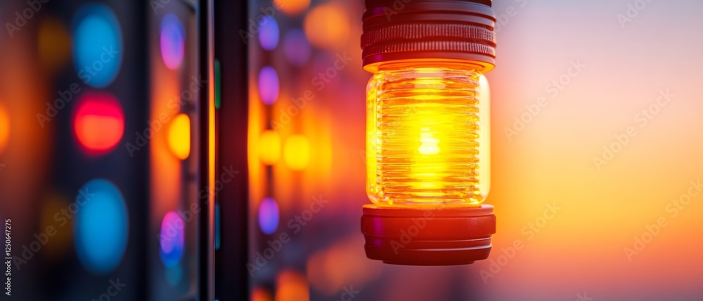 Poster Futuristic Data Center Vibes Network Security LED Vial with Vibrant Hues - Technological Facility Marketing and Advanced Digital Infrastructure Representation