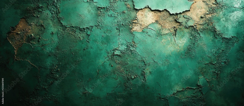 Aufkleber abstract green stripe background with vintage texture showcasing a weathered, patina-like surface fo