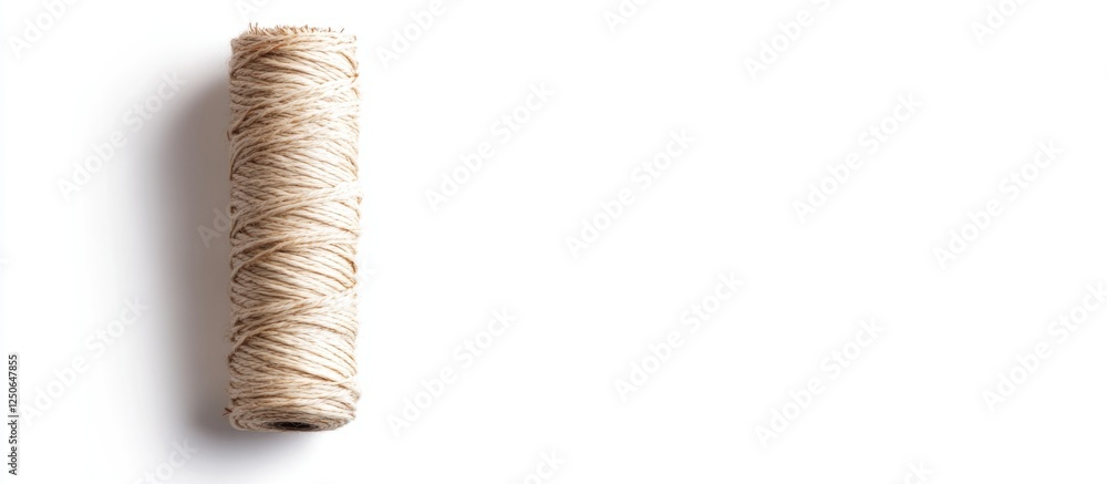 Aufkleber natural twine roll isolated on white background for crafting and diy projects