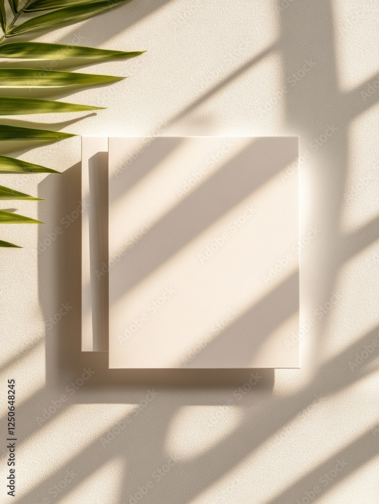 Poster Minimalist Branding Presentation Overlapping White Cards on Neutral Texture Surface with Soft Shadows - Modern Design Aesthetic for Creative Industry Visual Content