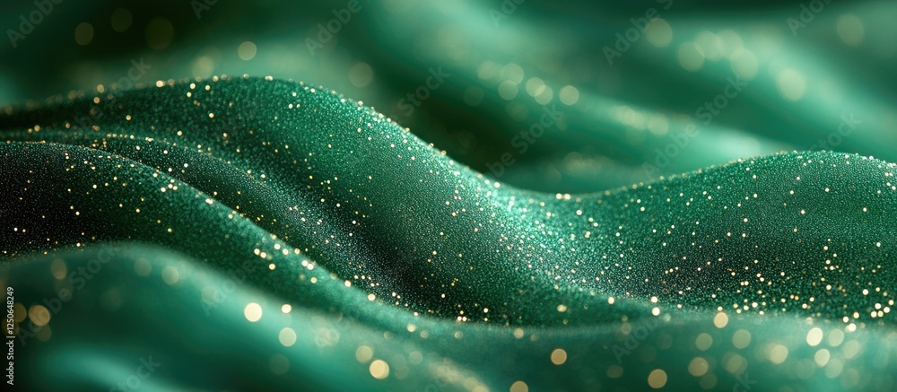 Aufkleber luxurious green fabric with shimmering sparkle creating an elegant and vibrant texture ideal for fas