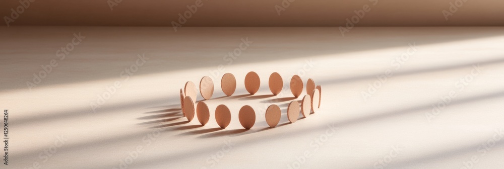 Poster Minimalist Papercraft Display Handmade Cutout Figures with Shadows - Visualizing Team Unity and Connection for Modern Business Development and Creative Brand Storytelling