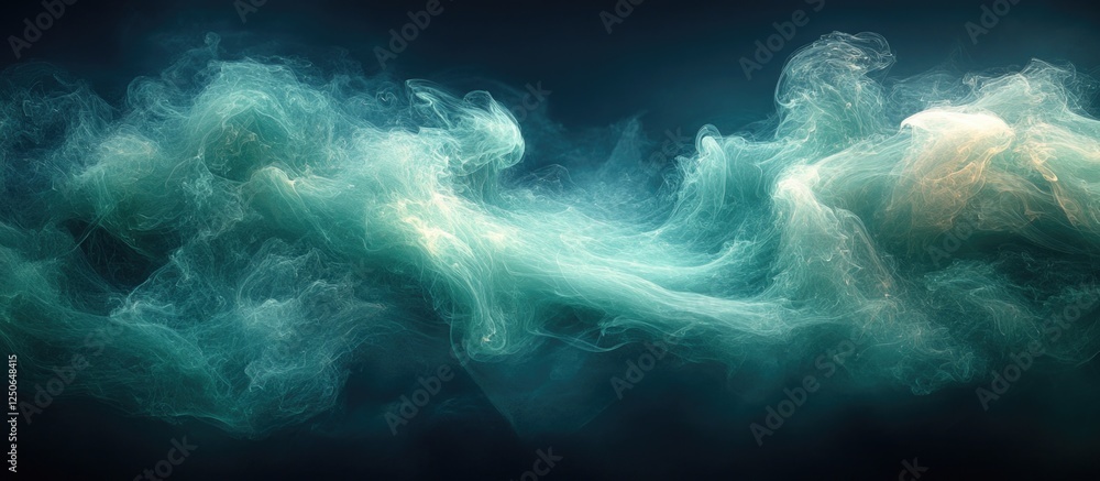 Aufkleber ethereal green smoke swirling patterns creating a mesmerizing abstract background for digital art an