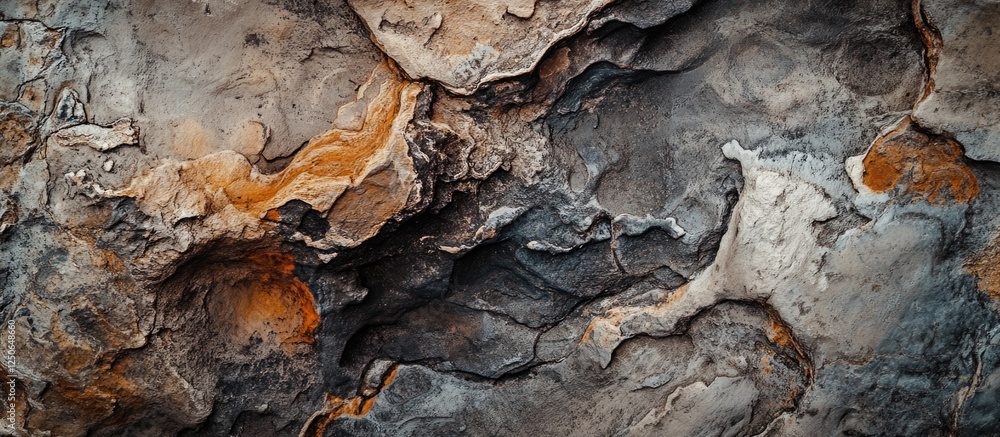 Aufkleber Textured rock surface showcasing a mix of earthy tones and natural patterns ideal for backgrounds or design projects.