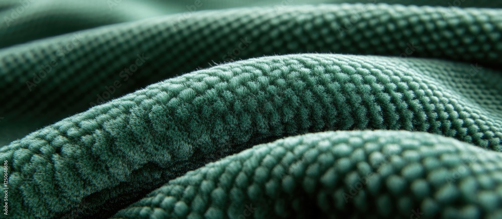 Poster rich green short pile fabric texture featuring a subtle pattern ideal for textile design and interio