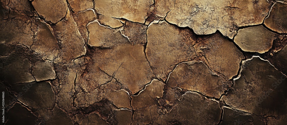 Poster cracked textured rock surface with earthy tones ideal for backgrounds and design projects showcasing
