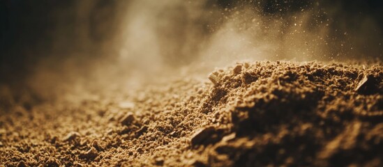 Sawdust Close-Up Dusty Wood Texture on Ground in Soft Light