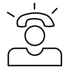 Simple Staff ID Card Outline Icon - Minimalist Vector Illustration