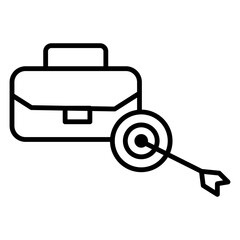 Simple Staff ID Card Outline Icon - Minimalist Vector Illustration