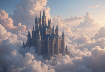 A Fairytale Castle Above the Clouds: A Dreamlike Aerial View