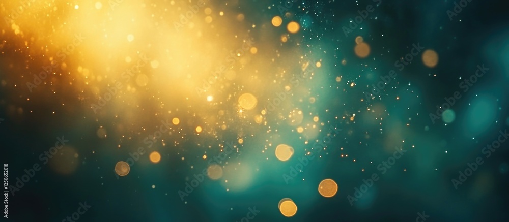 Aufkleber vibrant green and yellow abstract background with bokeh lights creating a dreamy atmosphere for crea