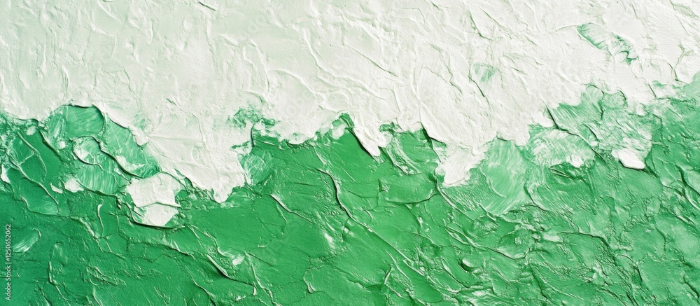 Poster textured green and white abstract background with layered paint for creative design and artistic pro