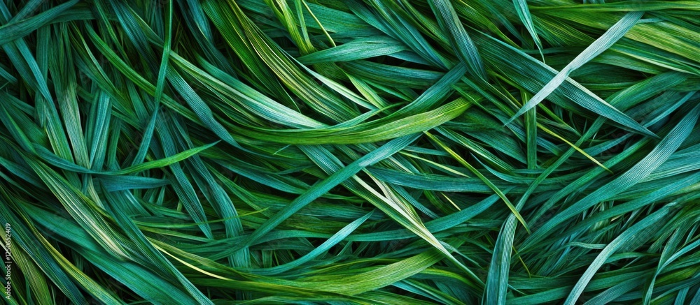 Poster close-up view of vibrant green grass texture showcasing a lush lawn pattern ideal for backgrounds an