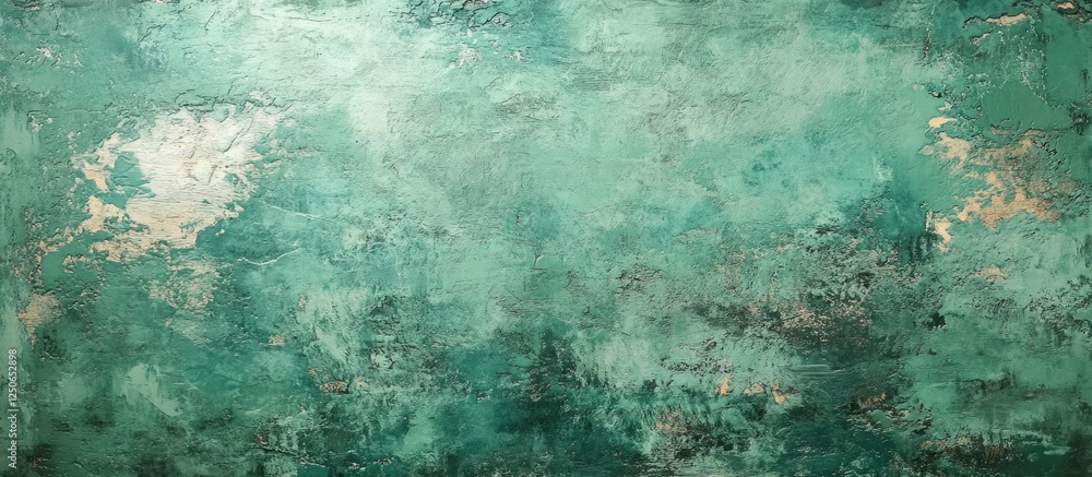 Poster textured green abstract background with a cement-like appearance ideal for design and artistic appli