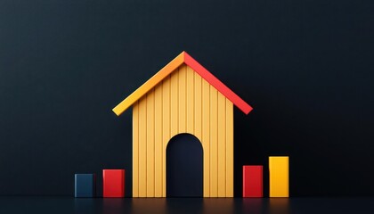 value and price cost benefit. Abstract visual of a house surrounded by icons for value, price, cost, and benefit, symbolizing investment analysis