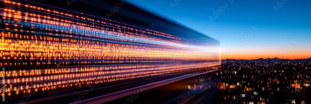 Poster Futuristic Data Center Corridor High-Tech Server Racks and Illuminated Networking Equipment - Digital Operations Infrastructure for Enhanced Business Efficiency
