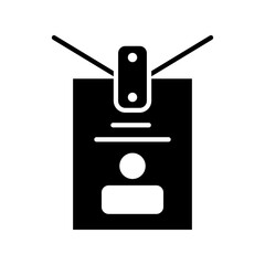 Simple Staff ID Card Glyph Icon - Minimalist Vector Illustration
