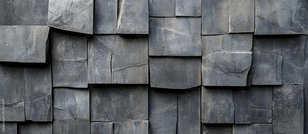 Poster textured gray wall with uneven surface showcasing a patchwork of distinct shapes and tones for archi