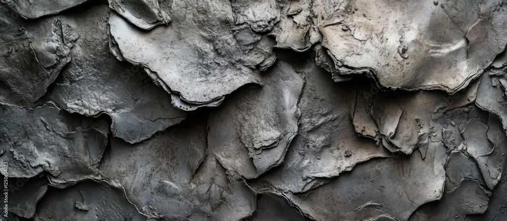 Aufkleber dried gray mud texture with layered surfaces showcasing natural patterns and earthy tones suitable f
