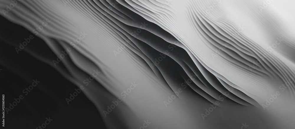Poster gray flowing textured background with layered waves for modern design projects and creative composit