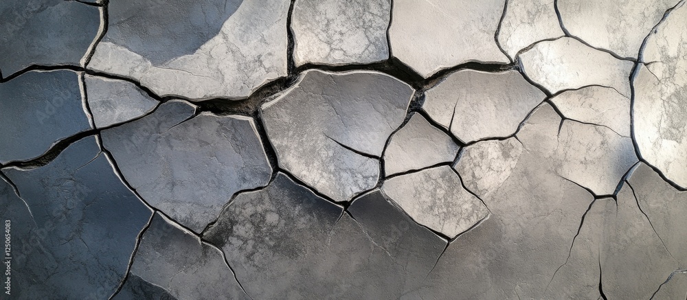 Poster cracked gray stone texture with intricate patterns suitable for backgrounds or architectural designs