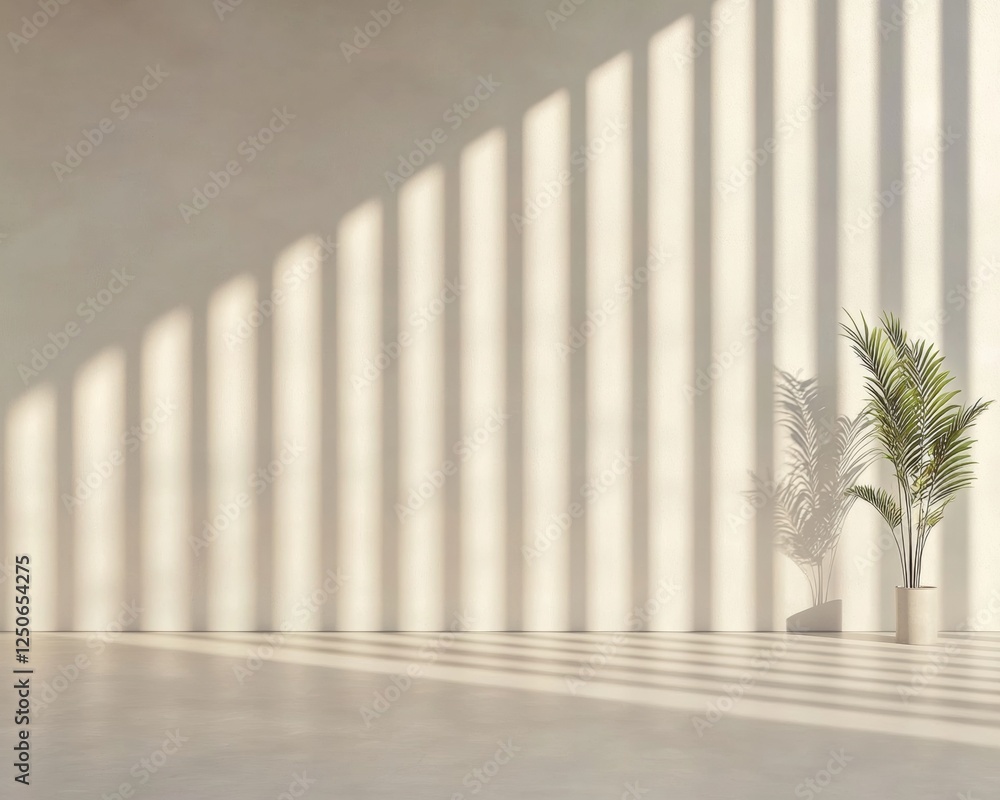 Poster Minimalist Elegance in Ceremonial Design Shadow Patterns and Palm Texture - Cultural Spaces and Heritage Event Branding for Visual Storytelling in Sustainable Architecture